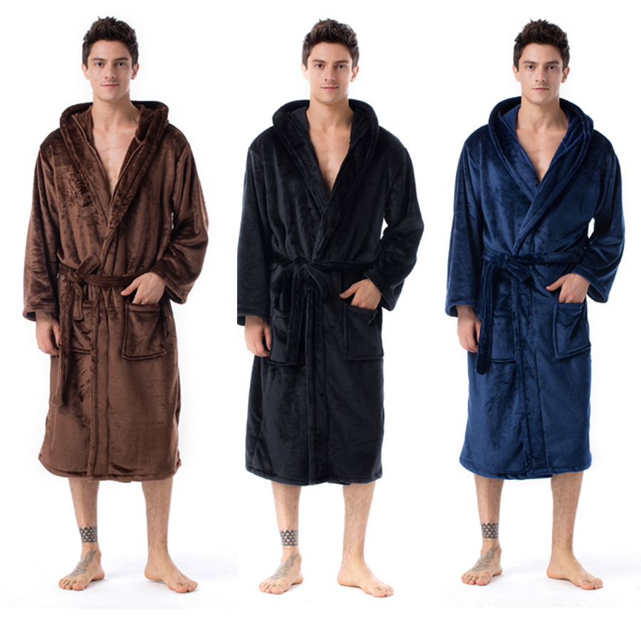 Europa y los Estados Unidos tamaño más grande franela para adultos bata de baño de coral fleece engrosada para mujeres bata de baño de exportación transfronteriza ropa casera con sombrero pic 8