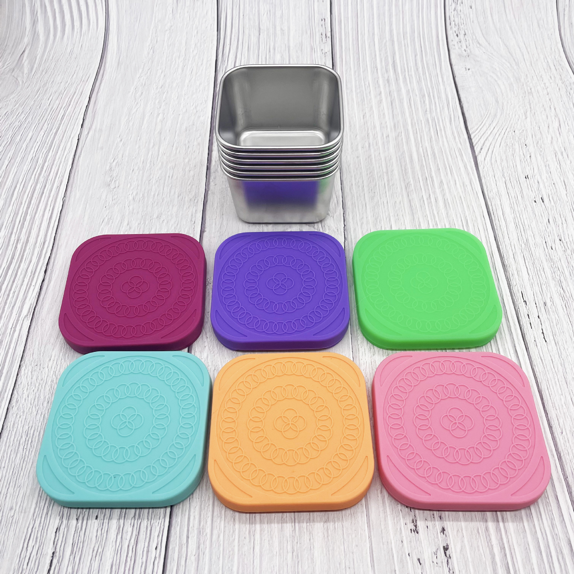 硅胶饭盒保鲜盒不锈钢便当盒餐盘零食盒酱料杯两格三格四格午餐盒详情20