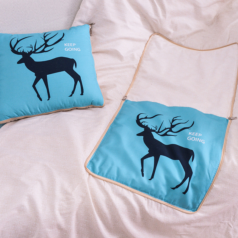 Multi-functional two-in-one throw pillow, dual-purpose throw pillow wholesale, logo printed car seat pillow, cushion, quilt practical gift pic 14