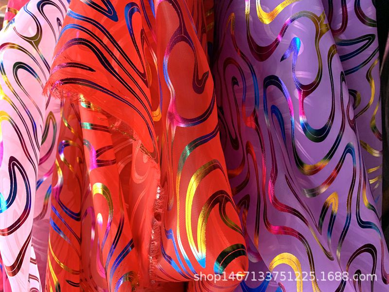 Wholesale of national trend polyester rainbow striped gauze fabric for headwear, hair accessories, headscarves, bags, packaging, Christmas gifts, toys, and gauze pic 4