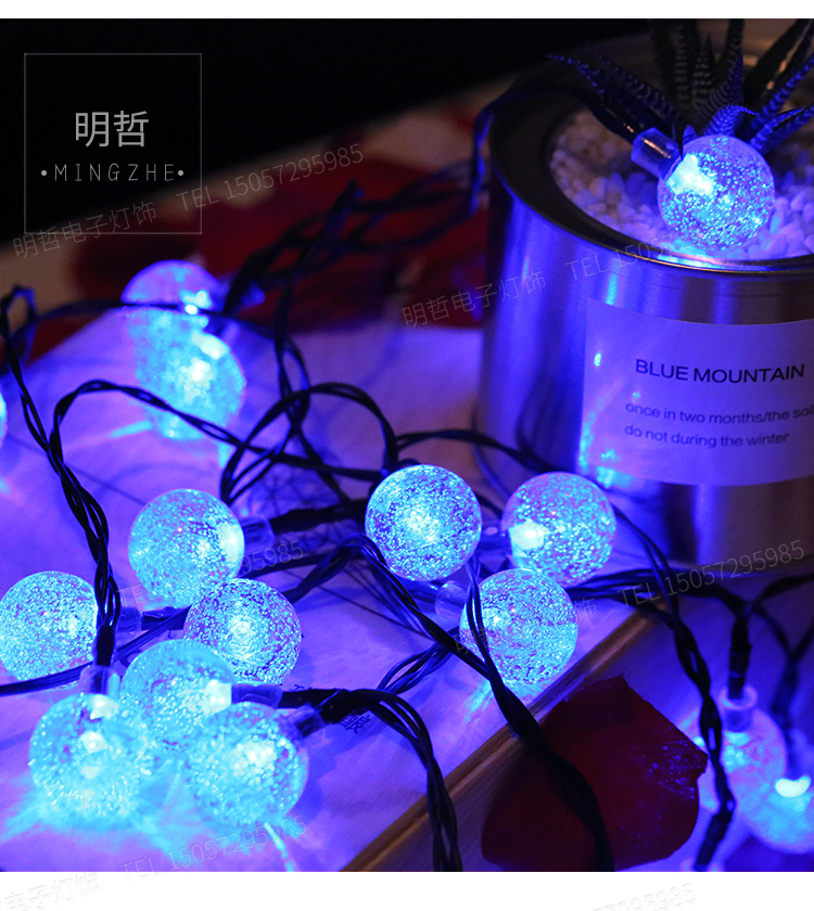 Solar light, outdoor bubble garden light, string light, waterproof garden villa decoration, star light string, flashing light strip pic 9
