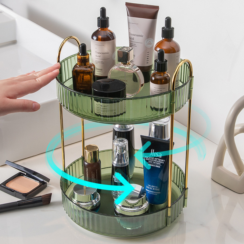 Cosmetic storage box, rotatable storage rack, multi-functional internet-famous transparent dressing table organization rack pic 3