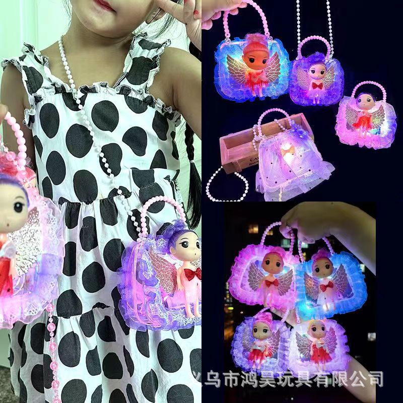 网红创意七彩闪光公主发光手提包过家家玩具地摊广场义乌市批发详情2
