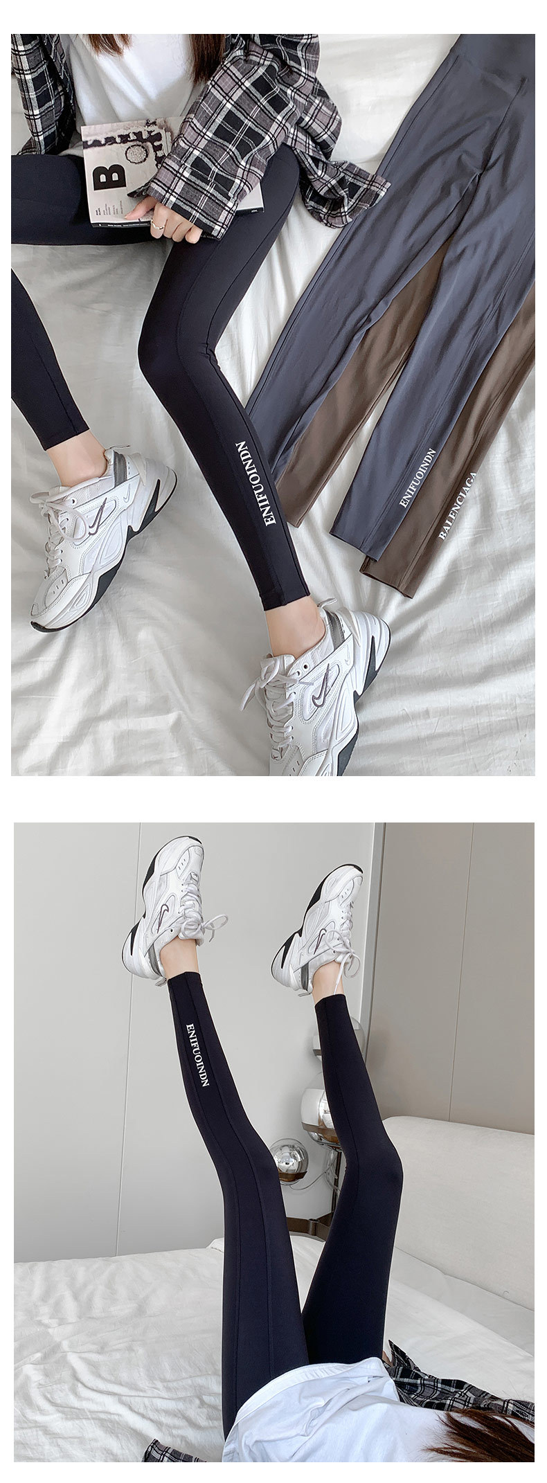 2022款秋冬加厚鲨鱼皮打底裤女外穿高腰瑜伽芭比裤九分鲨鱼裤批发详情10