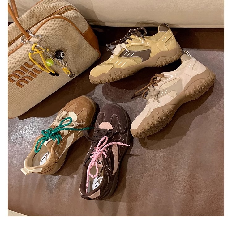 The thick-soled insole height-increasing Forrest Gump shoes of the same style as Grape Mom are the new sporty and casual leather training shoes for women in the autumn and winter of 2024 pic 42