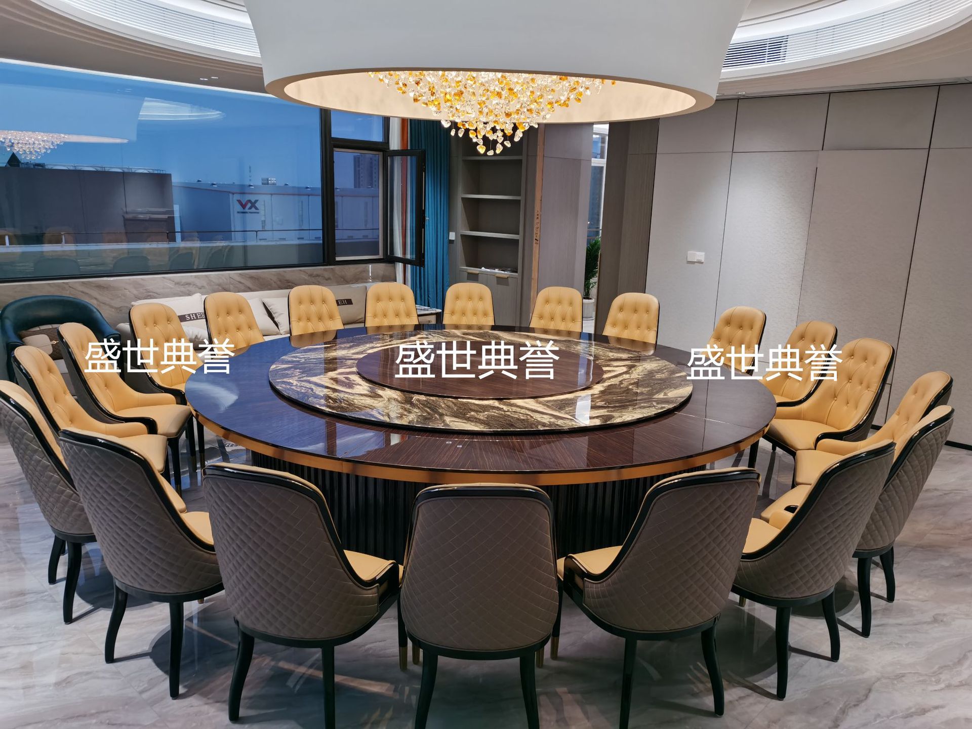 Changsha resort hotel moderno y ligero lujo mesa y silla de madera sólida recepción de club de gama alta silla de paquete suave habitación privada silla de comedor de madera de cera blanca pic 12