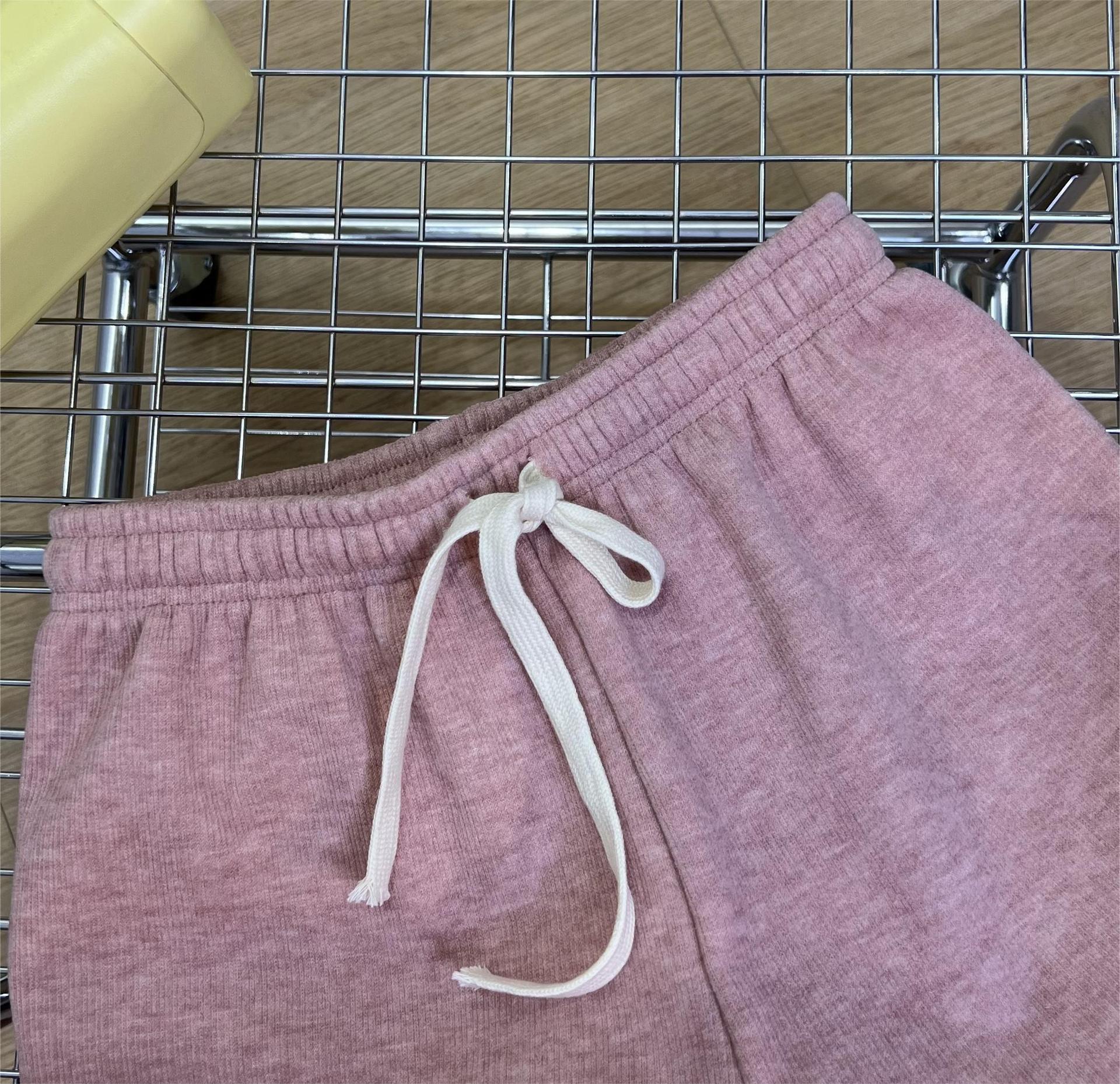 可可6096冬款粉色糯米裤加绒加厚高腰阔腿裤女休闲垂感羊绒直筒裤详情22