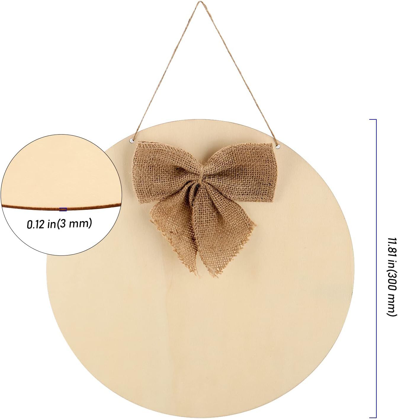 30cm打孔圆形门牌挂牌木制空白圆木片工艺品DIY木质圣诞节日装饰详情13