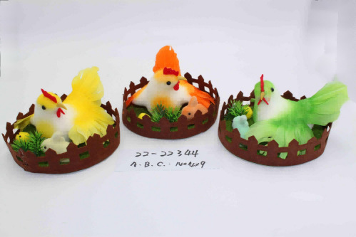 The 2023 new round disc fence with a plush chicken and rabbit combination, featuring cute and realistic designs, is a bestseller with various scene arrangements pic 1