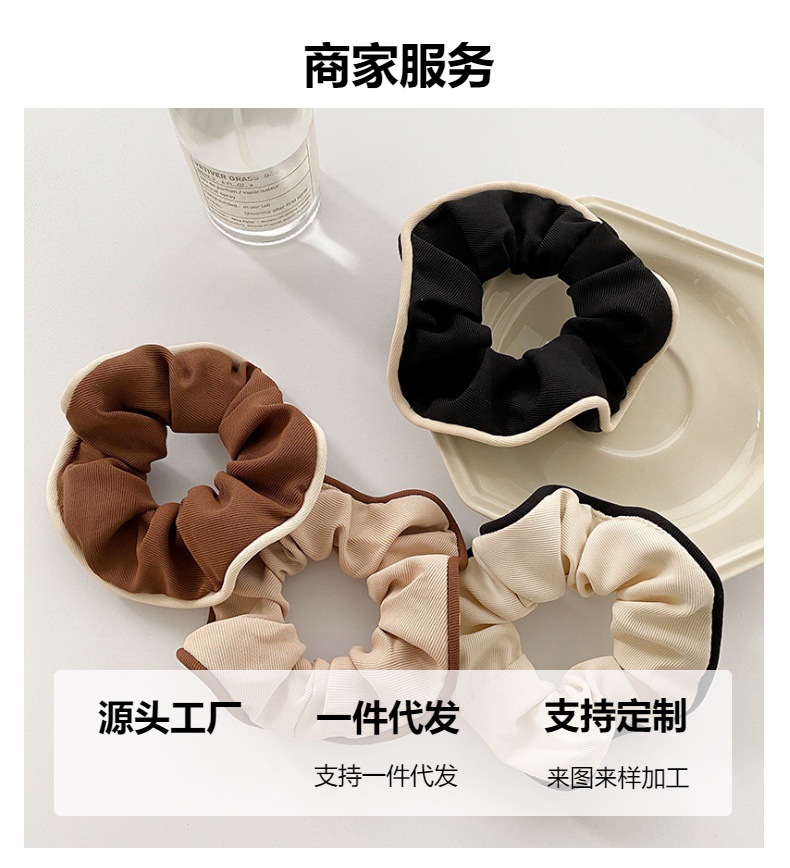 Korean-style large intestine circle, versatile and stylish hair band, retro and elegant chanel-style hair tie, 2025 new style hair tie, leather band hair accessory pic 15
