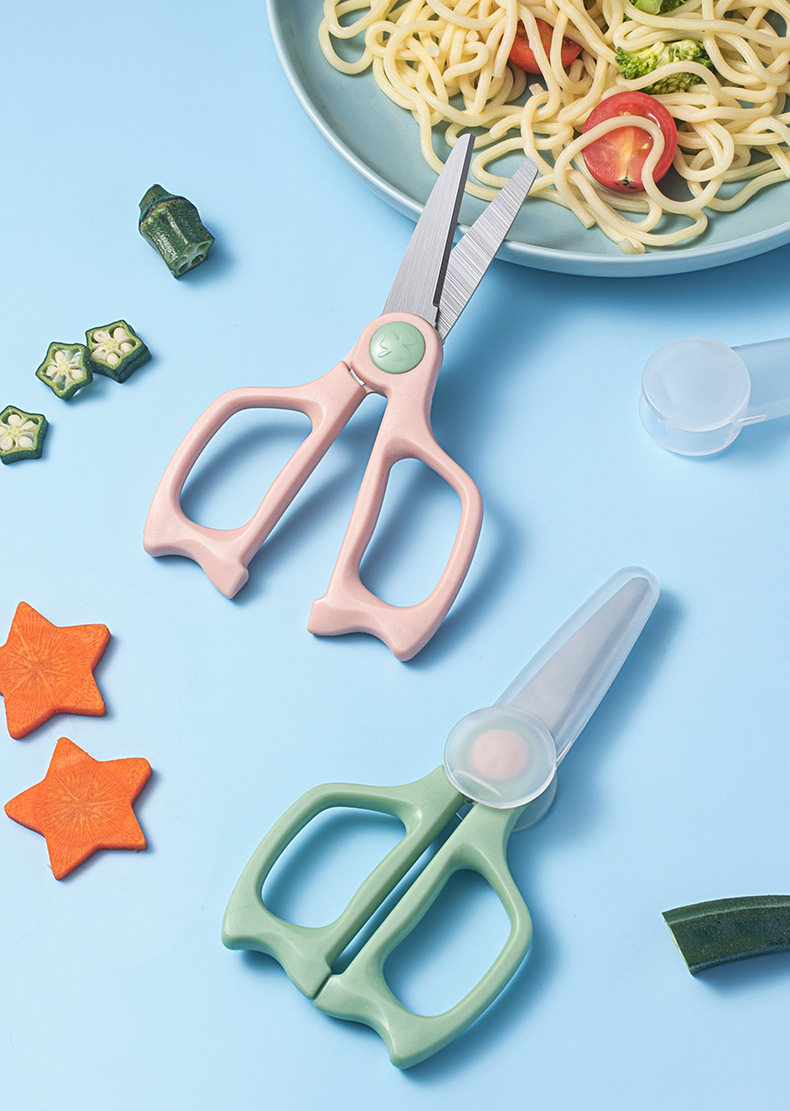 新品 厂家直供婴儿食物剪可剪肉宝宝辅食不锈钢便携外带食物剪刀详情1
