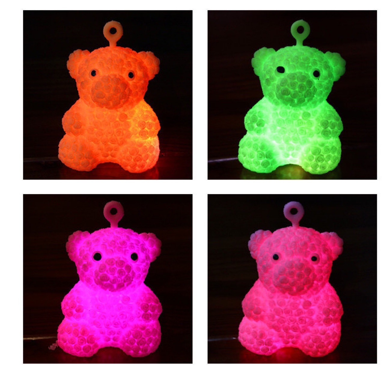 闪光玫瑰熊毛毛球 新款小熊发光毛毛球 弹力发泄小熊儿童软胶玩具详情6