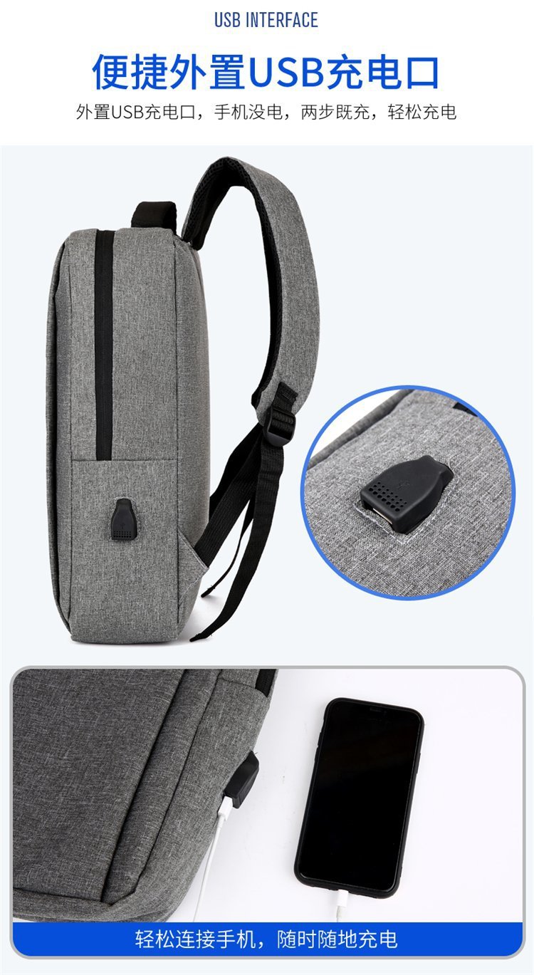 Cross-border backpacks, simple notebooks, business computer bags, campus student schoolbags, trendy travel backpacks that can be printed with logos pic 37