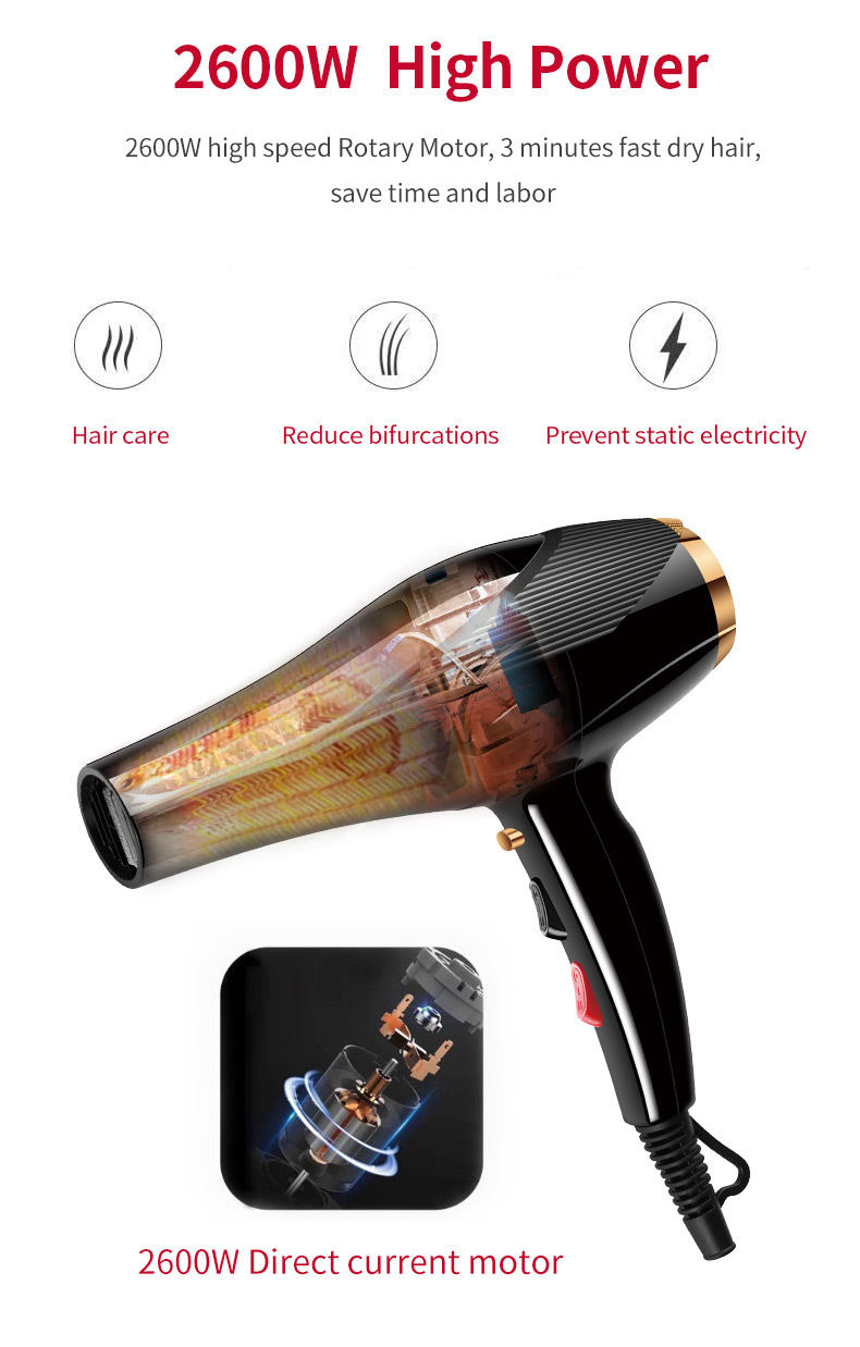 Cross-border SOKANY2214 hair dryer, hot and cold air hair dryer, high-power household, hotel and dormitory hair dryer pic 3