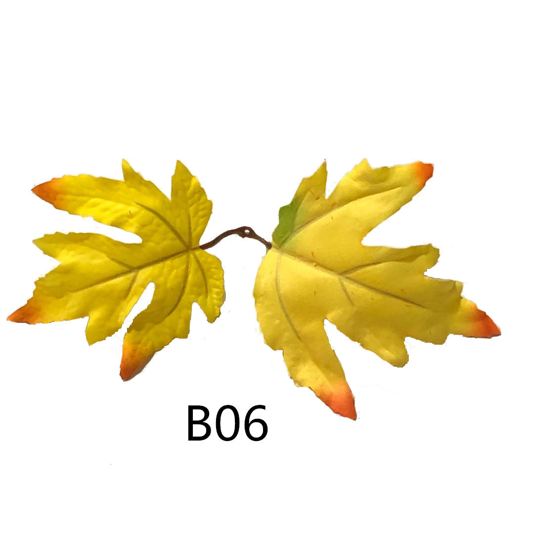 Artificial plant leaves, maple leaves, double-leaf flower arrangement accessories, leaves for engineering greening, outdoor landscaping and decoration, leaf trims pic 2