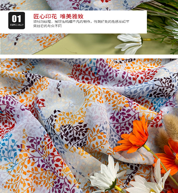 Factory direct sales of pearl chiffon printed fabric, summer clothing printed chiffon small flower fabric in stock pic 8