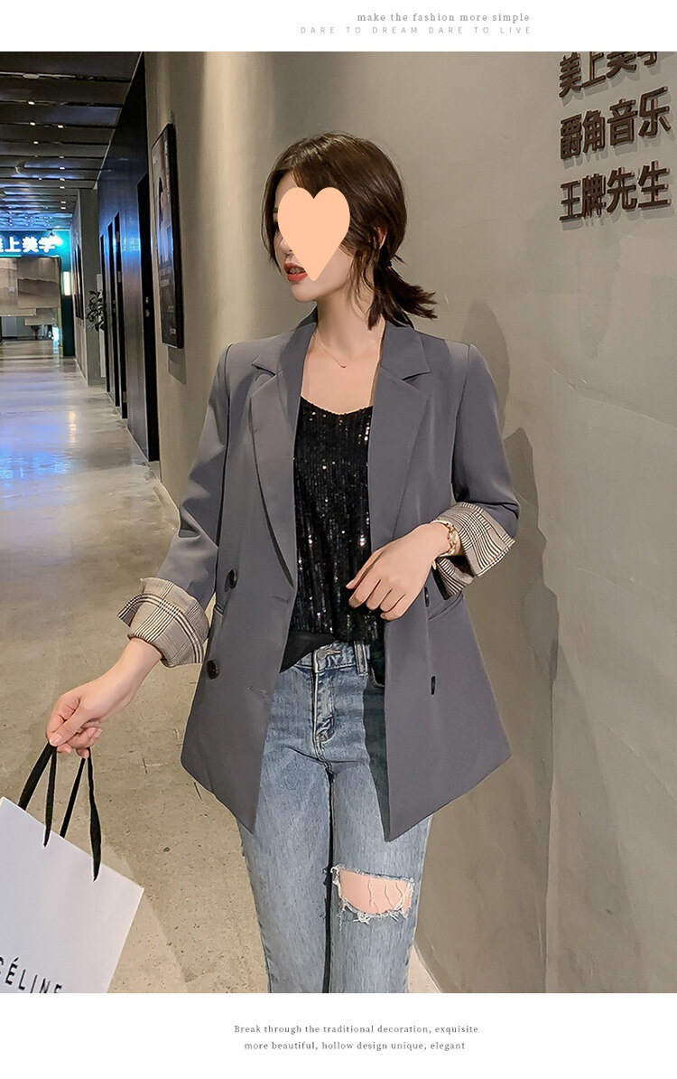 2022年秋小西装外套女韩版英伦风网红显瘦西服套装女士气详情21