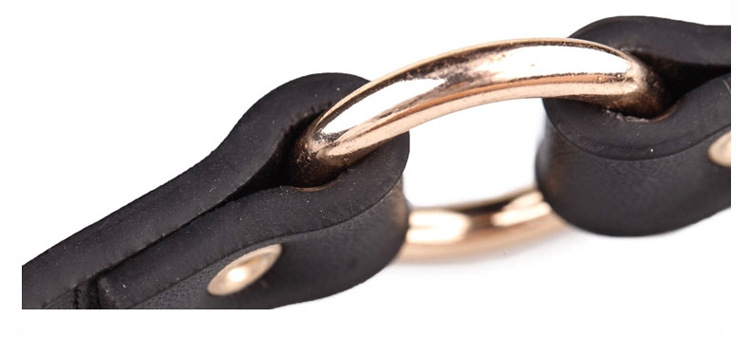 Comercio exterior europa y américa moda punk negro extra largo alrededor de dos anillos de remaches mujeres cintura fina cinturón de estilo fino de las mujeres pic 17