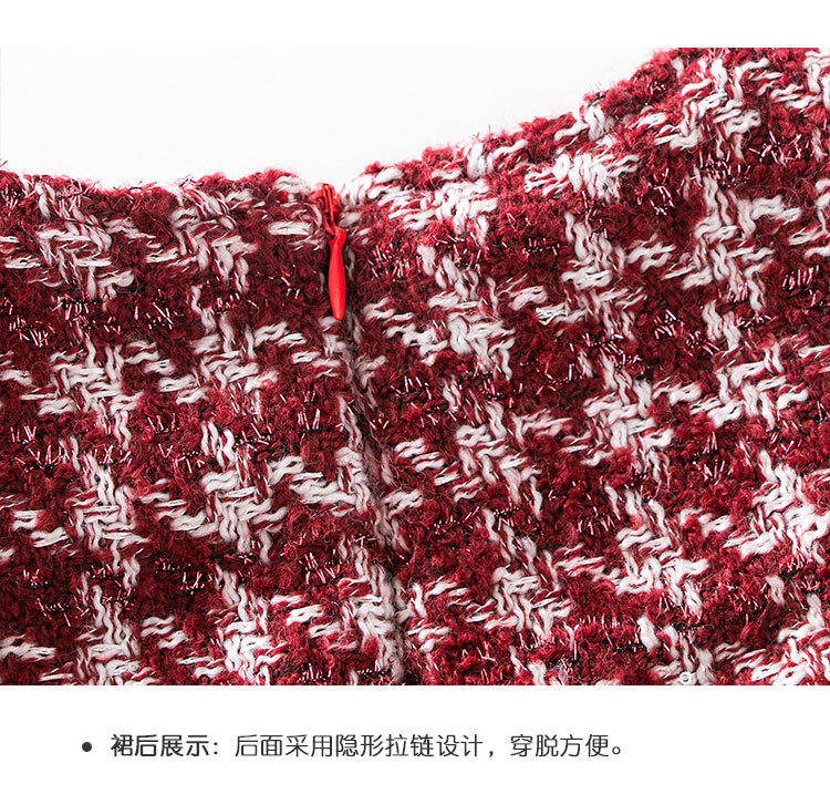 女童小香风连衣裙2024秋冬新款儿童圣诞节气质蝴蝶结加绒背心裙子详情11