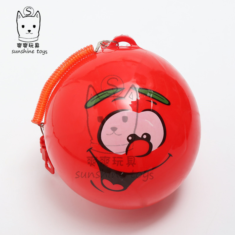 地摊货源9英寸带链儿童玩具练习足球拉绳充气PVC拍拍皮球跨境爆款详情25