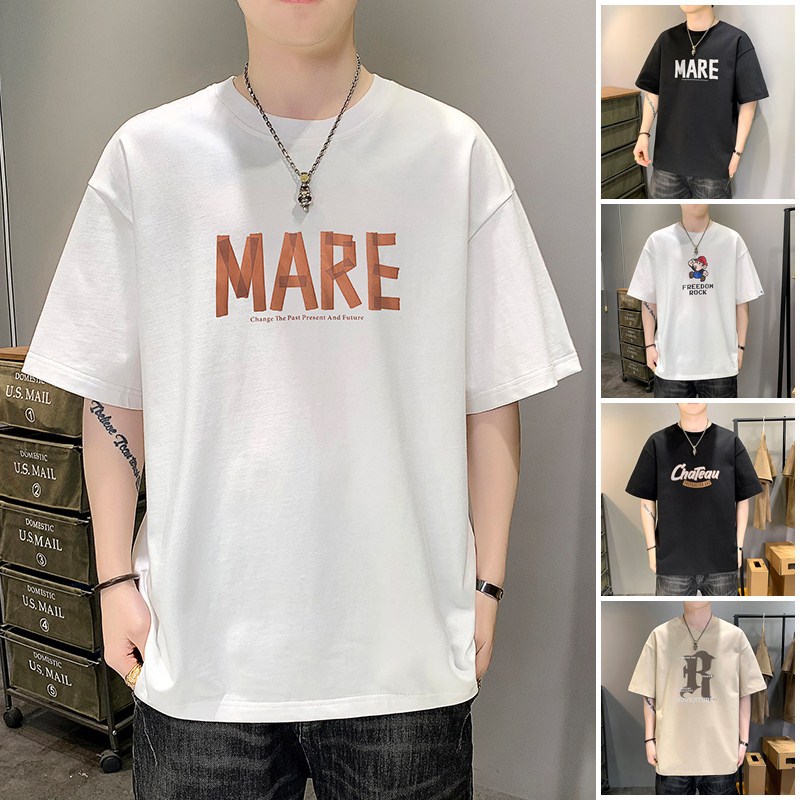 New summer round-neck plus-size American retro ice silk cotton half-sleeved T-shirt for men pic 3