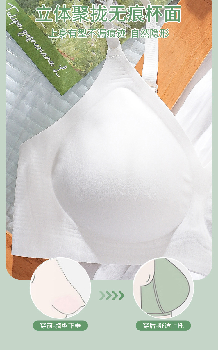 调整型无钢圈透气聚拢小胸收副乳无痕汕头内衣薄款夏季美背文胸女详情14