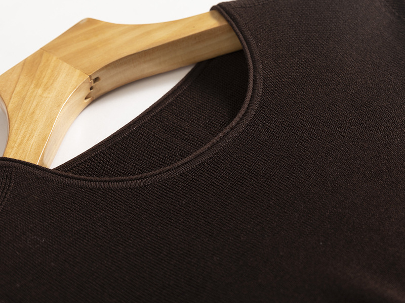 Early autumn machine-washable Yangzi yarn seamless one-piece 18-needle 100. Wool round-neck knitted sweater for women, slimming and shaping top pic 8