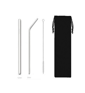 SWENO thickened 304 stainless steel straws, eco-friendly and portable, black bag straw set, customizable, portable, easy to clean, reusable, thickened stainless steel straws for outdoor and household use. pic 6