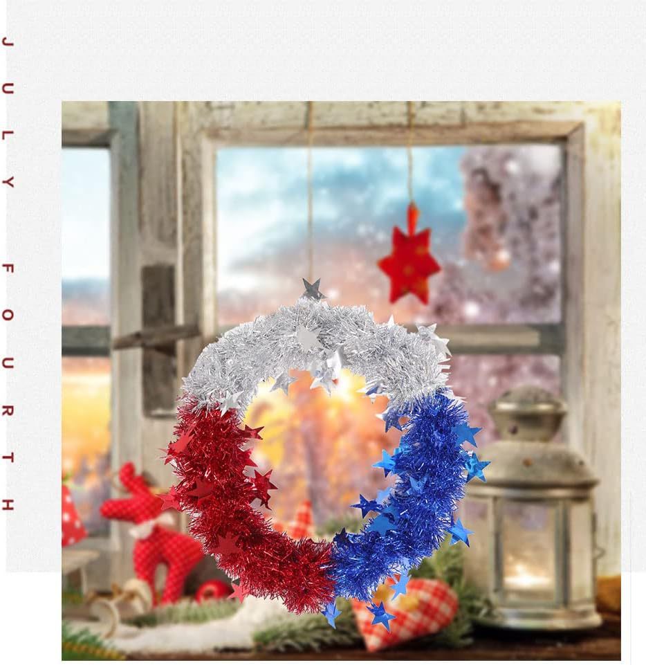 25cm American Independence Day series Christmas colorful stripes, garlands, holiday decorations, pendants, door decorations, encrypted version pic 13