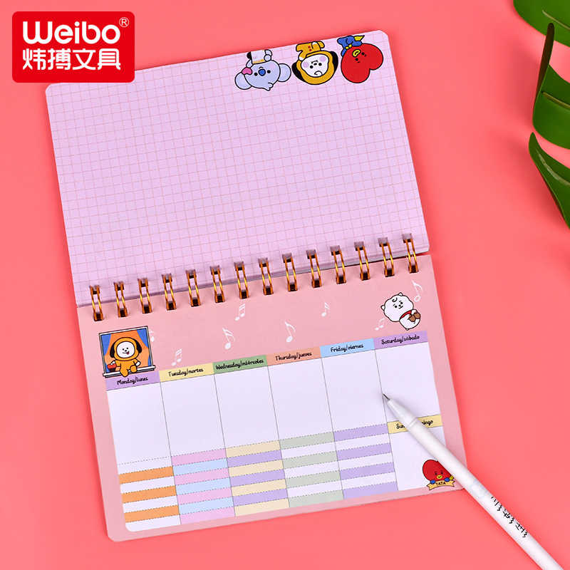 Weibo Wholesale office and student notebooks, coil books, cute cartoon handbooks, memos, small diaries pic 3