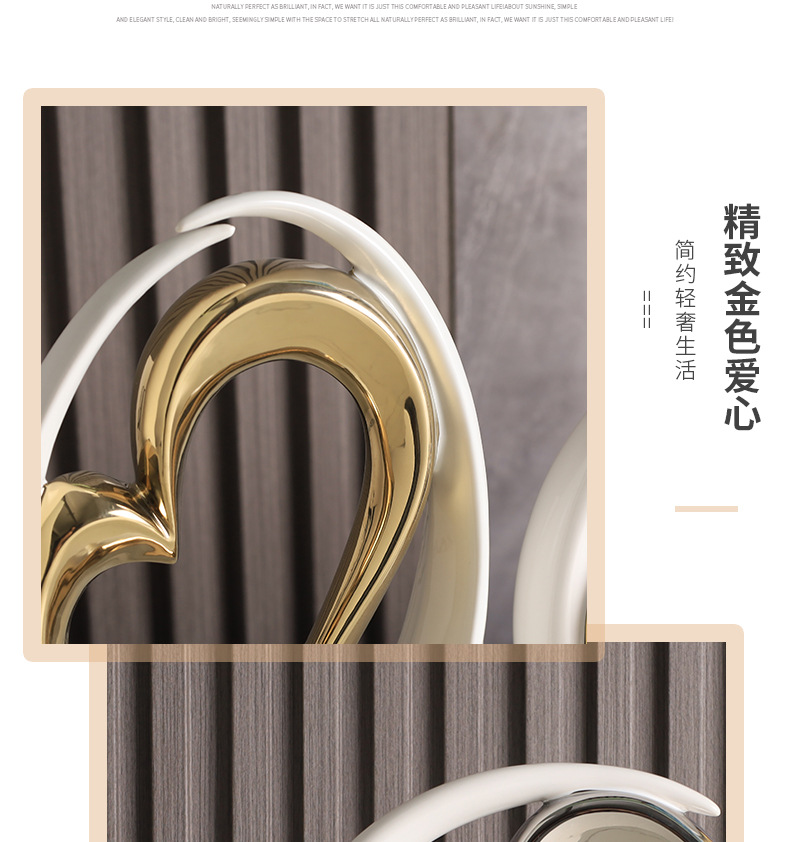 2025 New high-end heart-shaped creative decorative items for home living rooms, entrance halls, wine cabinets, decorative ceramics, modern TV cabinets, craft decorations, new Chinese-style good items, home decorative items, artworks pic 4