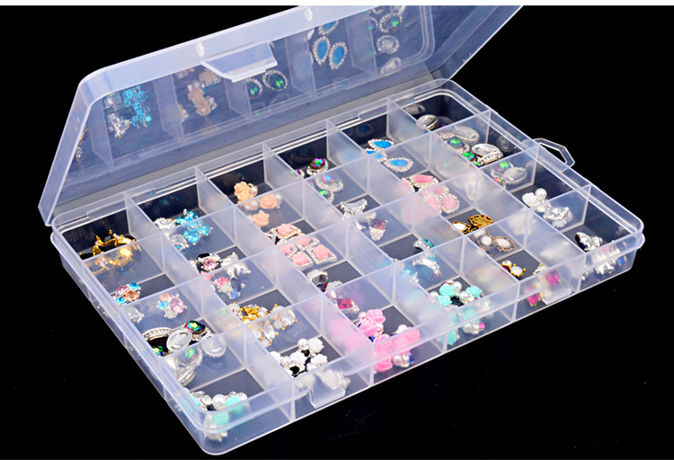 Nail art accessory storage box, 24-compartment transparent color accessory storage box, nail art shop tools shanilak pic 8