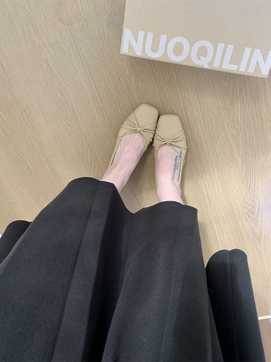 玛丽珍仙女配裙子单鞋女2024新款夏浅口晚晚风平底一脚蹬奶奶瓢鞋详情14