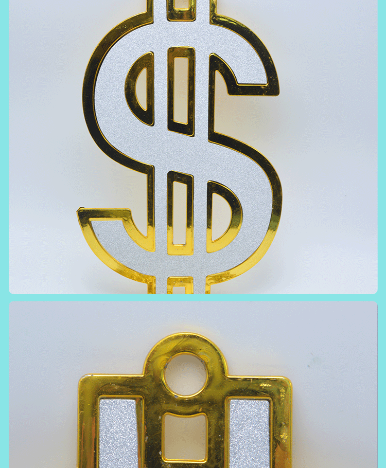 万圣节道具 外贸出口 塑料电镀美金项链 夜店潮流项链 大美金项链详情3