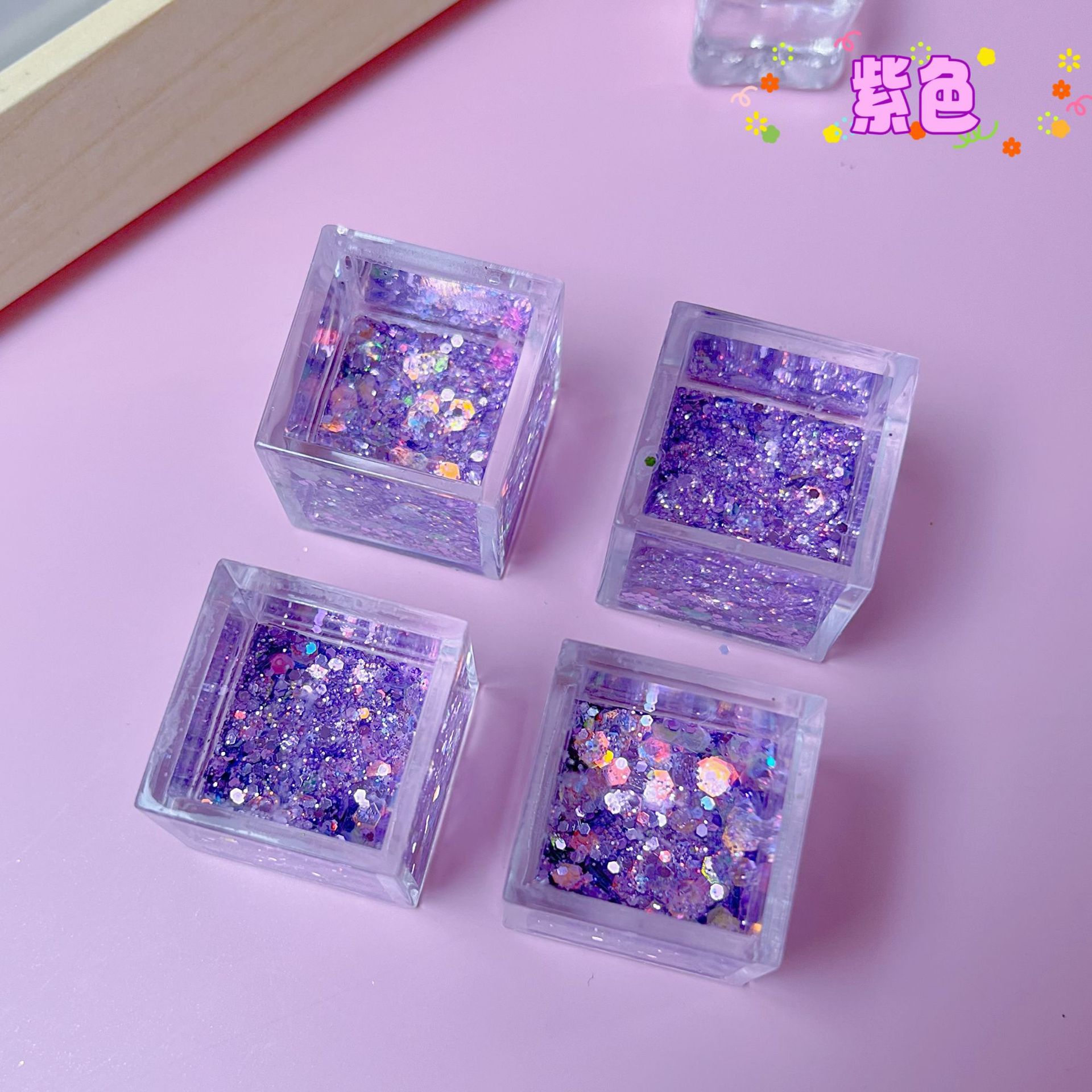 创意流沙咕卡小冰块透明入油咕卡砖DIY流沙麻将儿童手工玩具现货详情4