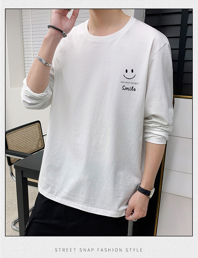 新款春秋季男士长袖t恤男潮牌棉体恤男T宽松薄款卫衣上衣服男装潮详情16