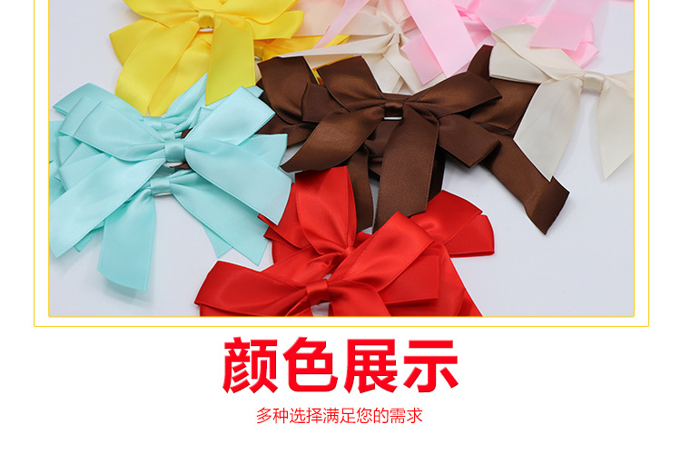 A professional bow manufacturer supplies high-end golden polyester ribbon bows with double-sided tape decoration gift boxes pic 3