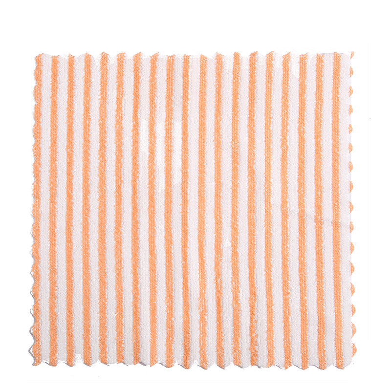 Venta directa de fábrica toalla de cocina antiaderezo paño pequeño engrosado paño cuadrado absorbente de doble cara rayas toalla de paño bichet pic 6