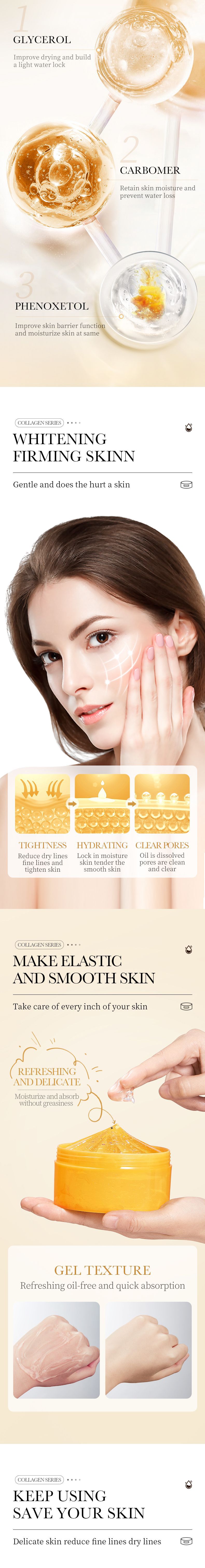All-english Bone collagen Gel 300g SADOER Hydrating, Moisturizing, Firming and Nourishing Gel Cross-border export pic 3