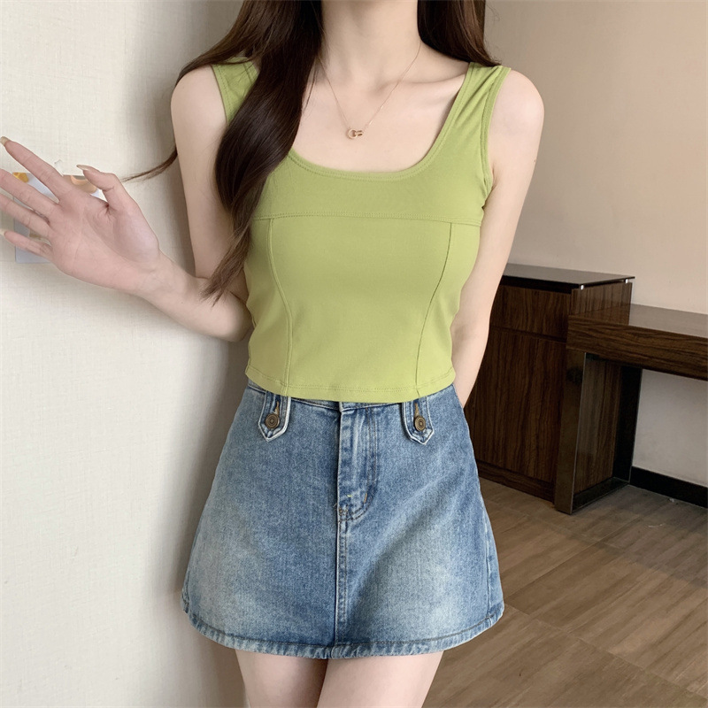 方领宽肩带背心内衣一体式外穿内搭透气舒适运动百搭美背抹胸女士详情9