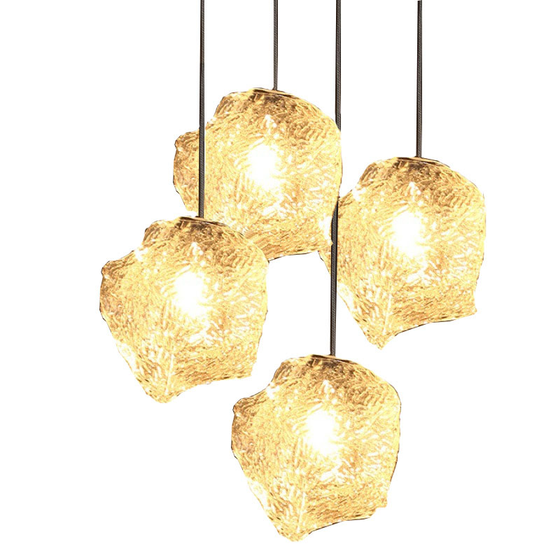 Corridor light, ice cube stone chandelier, dining room light, bar table lamp, dining table chandelier, bedroom light, creative natural lamp, glass lamp pic 7
