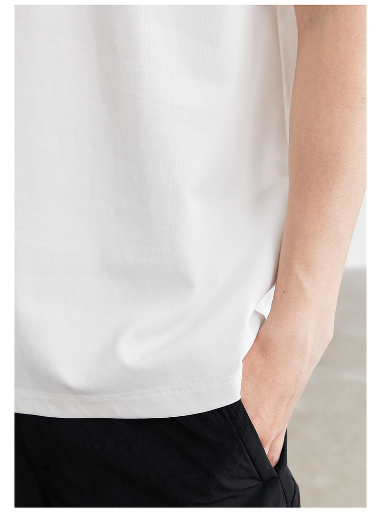 速干冰丝棉 圆领刺绣凉感短袖t恤男2024夏季新款微宽松半袖体恤衫详情24