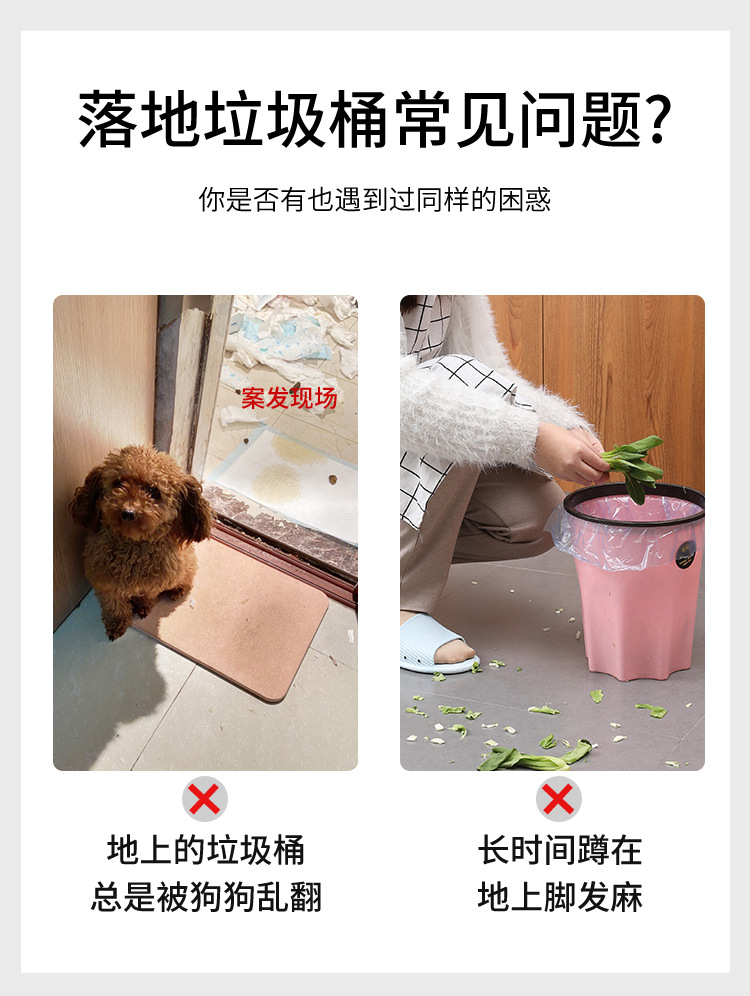 Household folding garbage bins, wall-mounted, classified storage, toilet, bathroom, vehicle-mounted trash cans, kitchen trash cans pic 2