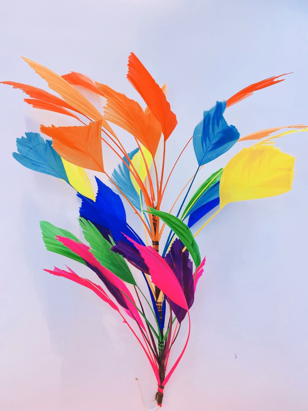 Factory clearance sale of feather wire flower diy clothing, props, hats, accessories, 30cm colorful feather corsages pic 27