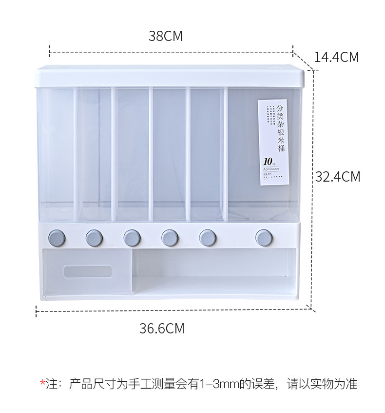 The multi-compartment rice bucket is moisture-proof, insect-proof, and can be wall-mounted. It is a five-grain classification and miscellaneous grain tank. The metering and storage box is sealed for household use. Tel: 01201-8165 pic 14