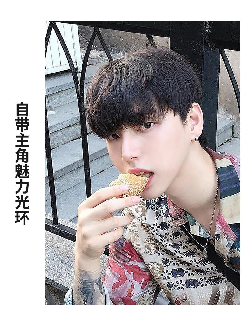 A Korean-style cool wig for men, a fashionable look, a natural short wig for a boyfriend, a popular style pic 10