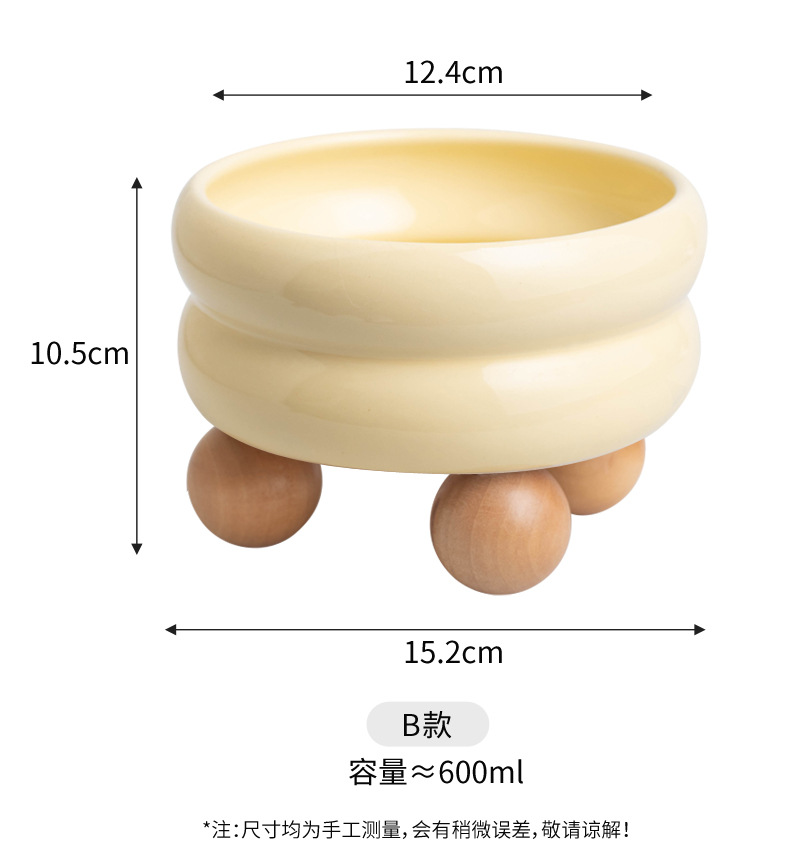 A cute circular ceramic cat bowl for protecting the cervical vertebrae, a high-legged cat food bowl, a cat food and rice bowl, a large-capacity wide-mouthed bowl pic 7