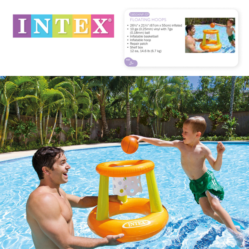 INTEX58504儿童水上篮球套装亲子互动戏水玩具充气漂浮篮球框详情4