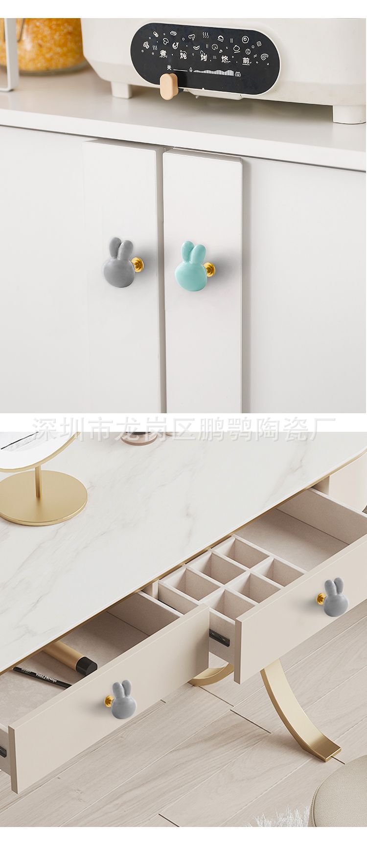 儿童房柜门拉手可爱卡通橱柜抽屉防撞把手幼儿园柜子彩色陶瓷拉手详情23