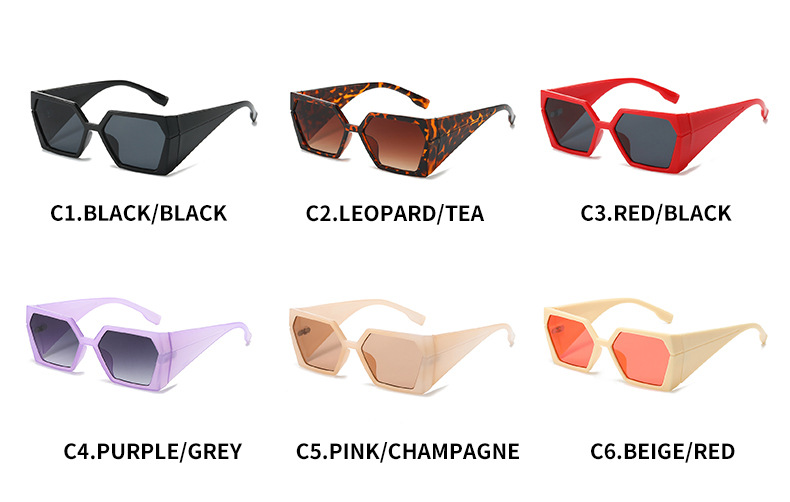 2024 Cross-border new square-framed sunglasses, European and American fashion and individuality, Instagram hip-hop rectangular fashion sunglasses for women pic 6